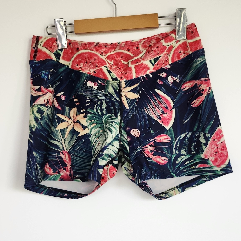 Tropical Print Bike Shorts